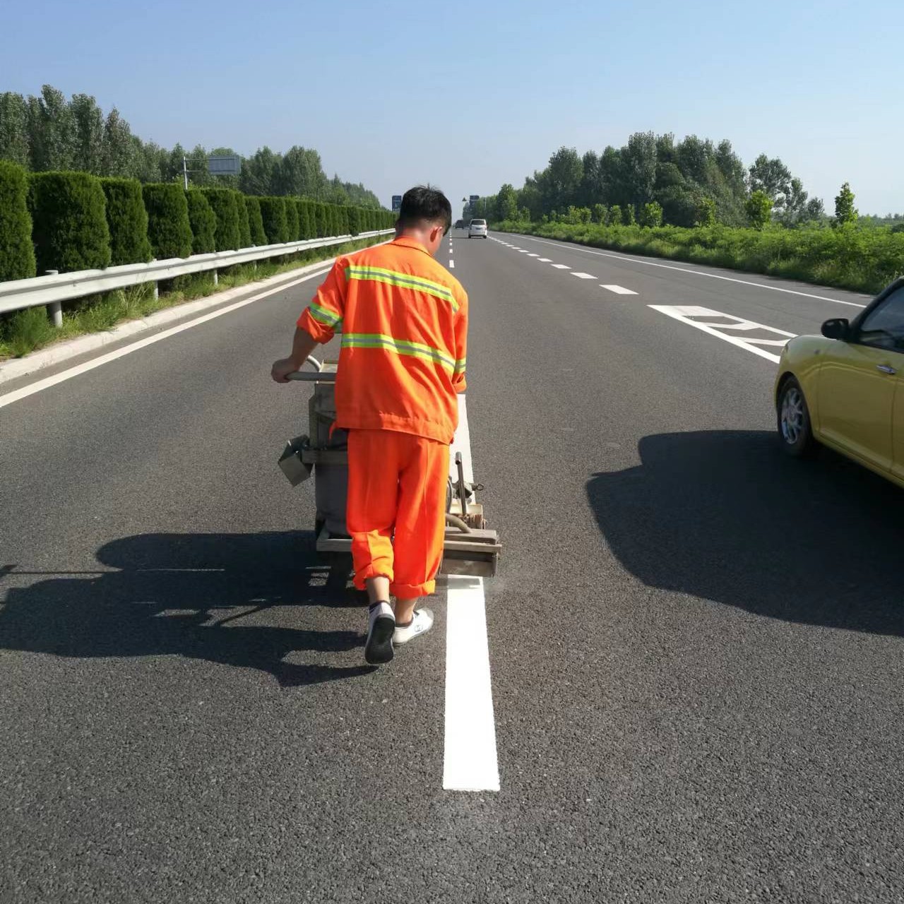 Road marking construction